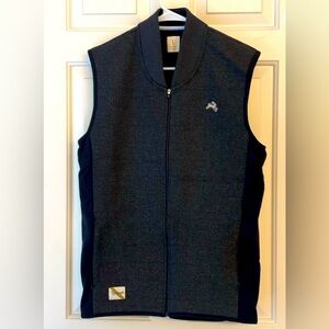 Tracksmith wool blend gray black running vest Large